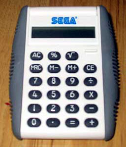 Promotional calculator in open position